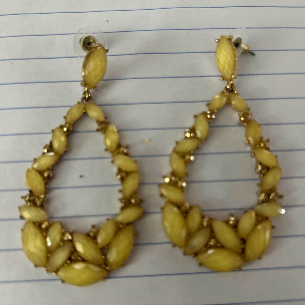 Chic Yellow Teardrop Earrings‎